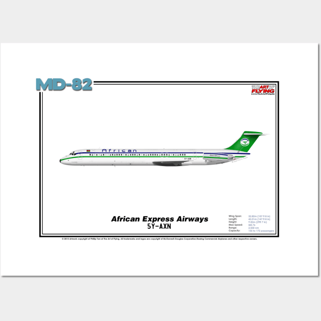 McDonnell Douglas MD-82 - African Express Airways (Art Print) Wall Art by TheArtofFlying